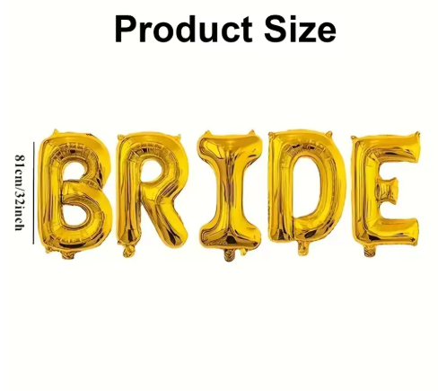 32Inch Giant Bride Balloons Set - Bachelorette Party Decorations Bride Balloons for Bridal Wedding Shower Decorations