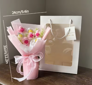 Eternal Crochet Graduation Bouquet – Handmade Artificial Flowers for Graduation, Birthday, & Valentine’s Day