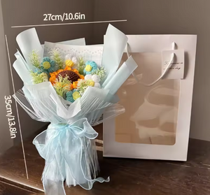 Eternal Crochet Graduation Bouquet – Handmade Artificial Flowers for Graduation, Birthday, & Valentine’s Day