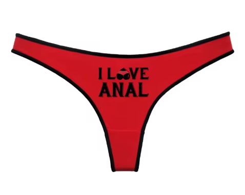 I LOVE ANAL Sexy Red G-String | Funny & Seamless Women's Sport Thong