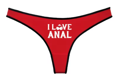 I LOVE ANAL Sexy Red G-String | Funny & Seamless Women's Sport Thong