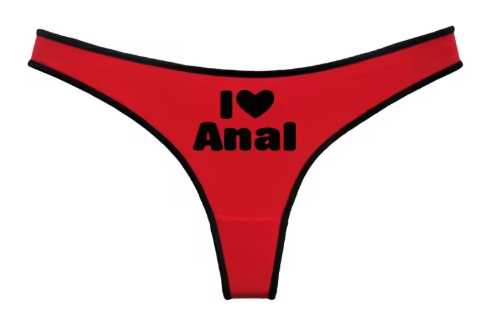I LOVE ANAL Sexy Red G-String | Funny & Seamless Women's Sport Thong