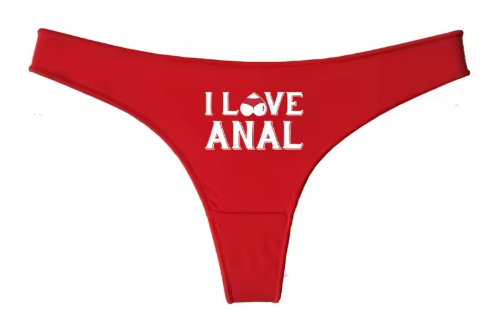 I LOVE ANAL Sexy Red G-String | Funny & Seamless Women's Sport Thong