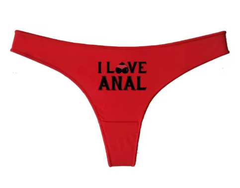 I LOVE ANAL Sexy Red G-String | Funny & Seamless Women's Sport Thong