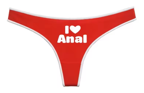 I LOVE ANAL Sexy Red G-String | Funny & Seamless Women's Sport Thong