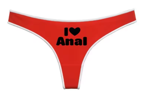 I LOVE ANAL Sexy Red G-String | Funny & Seamless Women's Sport Thong