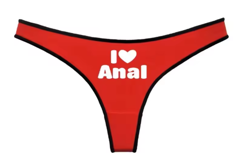 I LOVE ANAL Sexy Red G-String | Funny & Seamless Women's Sport Thong