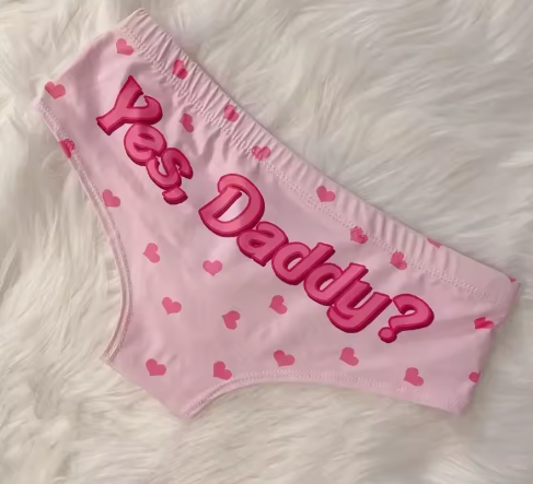 "Yes Daddy" Kawaii Heart Panties - Cute 3D Push Up Lingerie