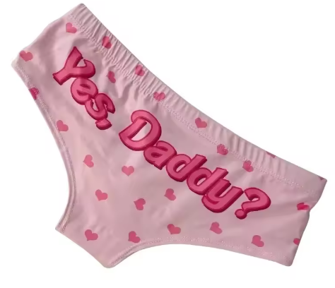 "Yes Daddy" Kawaii Heart Panties - Cute 3D Push Up Lingerie