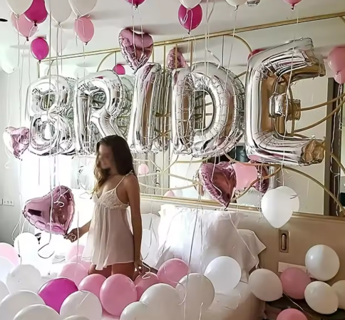 32Inch Giant Bride Balloons Set - Bachelorette Party Decorations Bride Balloons for Bridal Wedding Shower Decorations