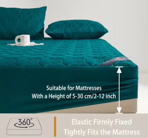 Premium Waterproof Mattress Protector - Ultra-Soft & Breathable Fitted Sheet Style - Deep Pocket Noise-Free Cover