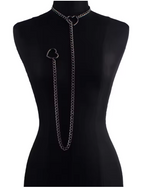 Heart Slider Link Chain Necklace for Women - Adjustable Punk Rock Choker - Goth Aesthetics & Y2K Grunge Jewelry