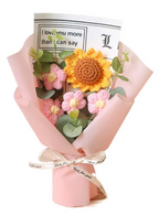 Handmade Crochet Flower Bouquet - Eternal Artificial Flowers for Anniversary, Graduation, & Mother’s Day