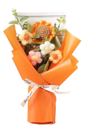 Handmade Crochet Flower Bouquet - Eternal Artificial Flowers for Anniversary, Graduation, & Mother’s Day