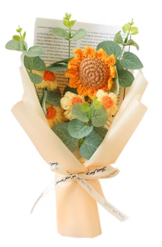 Handmade Crochet Flower Bouquet - Eternal Artificial Flowers for Anniversary, Graduation, & Mother’s Day