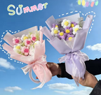 Eternal Crochet Graduation Bouquet – Handmade Artificial Flowers for Graduation, Birthday, & Valentine’s Day