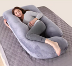 G-Shaped Full Body Pregnancy Pillow – Maternity Support for Back, Hips, and Belly – Removable Washable Cover