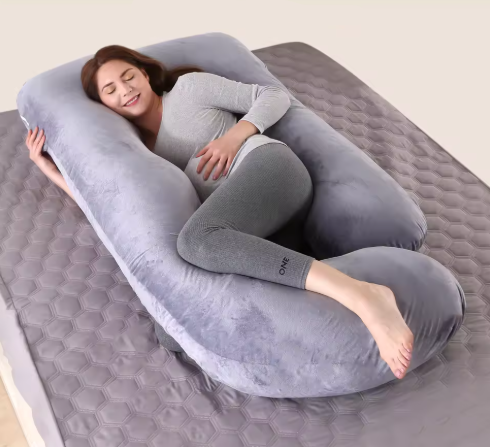 G-Shaped Full Body Pregnancy Pillow – Maternity Support for Back, Hips, and Belly – Removable Washable Cover