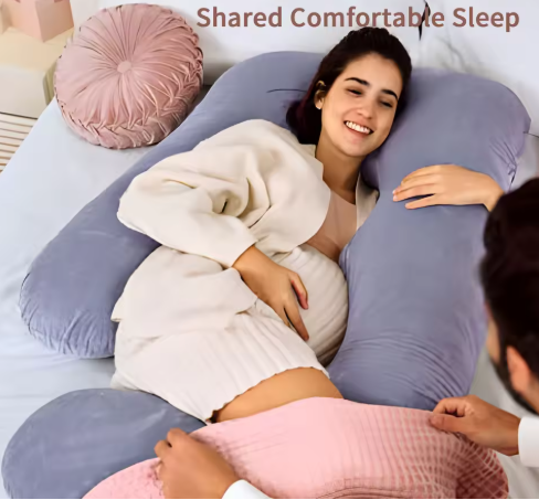 G-Shaped Full Body Pregnancy Pillow – Maternity Support for Back, Hips, and Belly – Removable Washable Cover