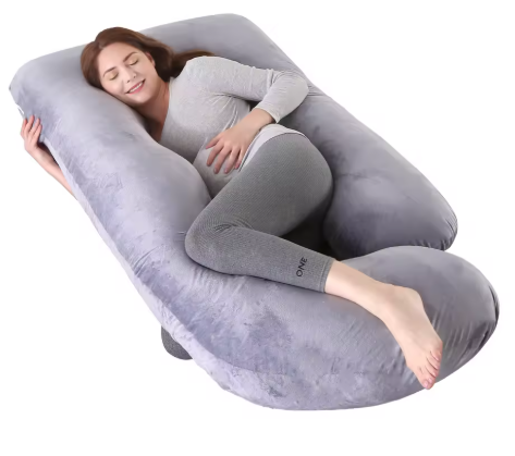 G-Shaped Full Body Pregnancy Pillow – Maternity Support for Back, Hips, and Belly – Removable Washable Cover