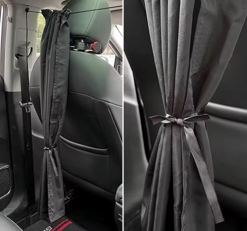 Universal Car Privacy Divider & Sun Shade Curtain | Instant Blackout for Camping, Baby Sleep, and Road Trip Privacy