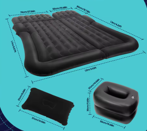 Universal Inflatable Car Mattress with Electric Pump | Portable Back Seat Air Bed & Travel Cushion for SUV, Truck, and Road Trip Camping