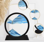 3D Deep Sea Moving Sand Art | Rotating Glass Sandscape & Quicksand Hourglass for Home & Office Desktop Decor | Stress Relief Zen Gift