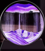 3D Deep Sea Moving Sand Art | Rotating Glass Sandscape & Quicksand Hourglass for Home & Office Desktop Decor | Stress Relief Zen Gift