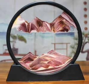 3D Deep Sea Moving Sand Art | Rotating Glass Sandscape & Quicksand Hourglass for Home & Office Desktop Decor | Stress Relief Zen Gift