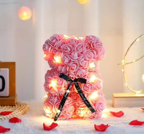 Handmade Luxury Rose Bear - Valentine's & Anniversary Forever Roses