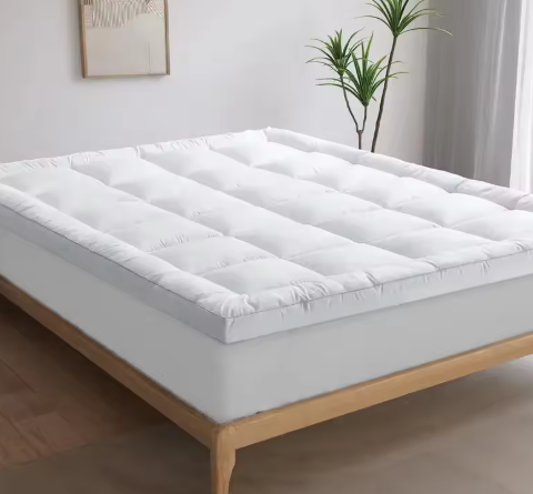 Extra Thick Mattress Topper for Back Pain – Cooling Down Alternative Mattress Pad & Pillowtop Cover