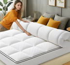 Cloud-Comfort 1000GSM Mattress Topper: Ultra-Thick Cooling Mattress Protector, Noiseless & Breathable Support