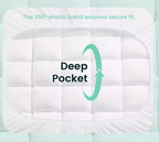 Cloud-Comfort 1000GSM Mattress Topper: Ultra-Thick Cooling Mattress Protector, Noiseless & Breathable Support