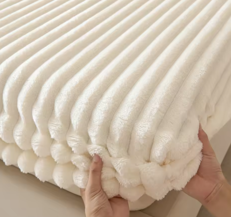 Ultra-Soft Faux Rabbit Fur Mattress Cover | Winter Warmth Plush Bed Protector