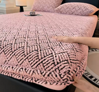 Cozy Plush Coral Fleece Fitted Bed Sheet with 360° Elastic Band
