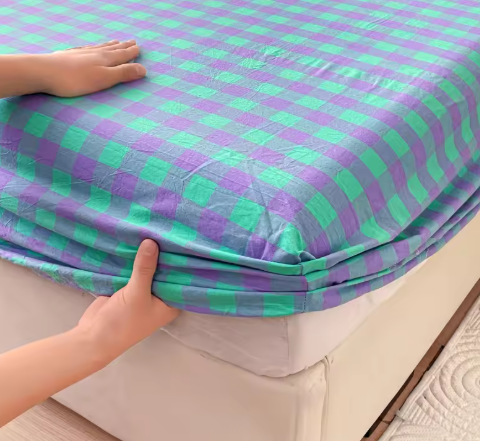 Premium 100% Pure Cotton Fitted Sheet - Breathable Soft Mattress Protector for Kids & Adults