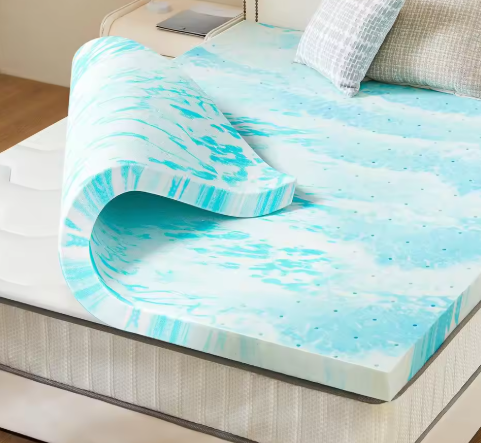 4-Inch Gel Memory Foam Mattress Topper - Cooling Pressure Relief Pad for Queen Bed, RV, & Sleeper Sofa