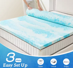 4-Inch Gel Memory Foam Mattress Topper - Cooling Pressure Relief Pad for Queen Bed, RV, & Sleeper Sofa
