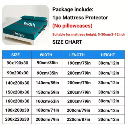 Premium Waterproof Mattress Protector - Ultra-Soft & Breathable Fitted Sheet Style - Deep Pocket Noise-Free Cover