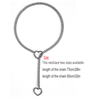 Heart Slider Link Chain Necklace for Women - Adjustable Punk Rock Choker - Goth Aesthetics & Y2K Grunge Jewelry