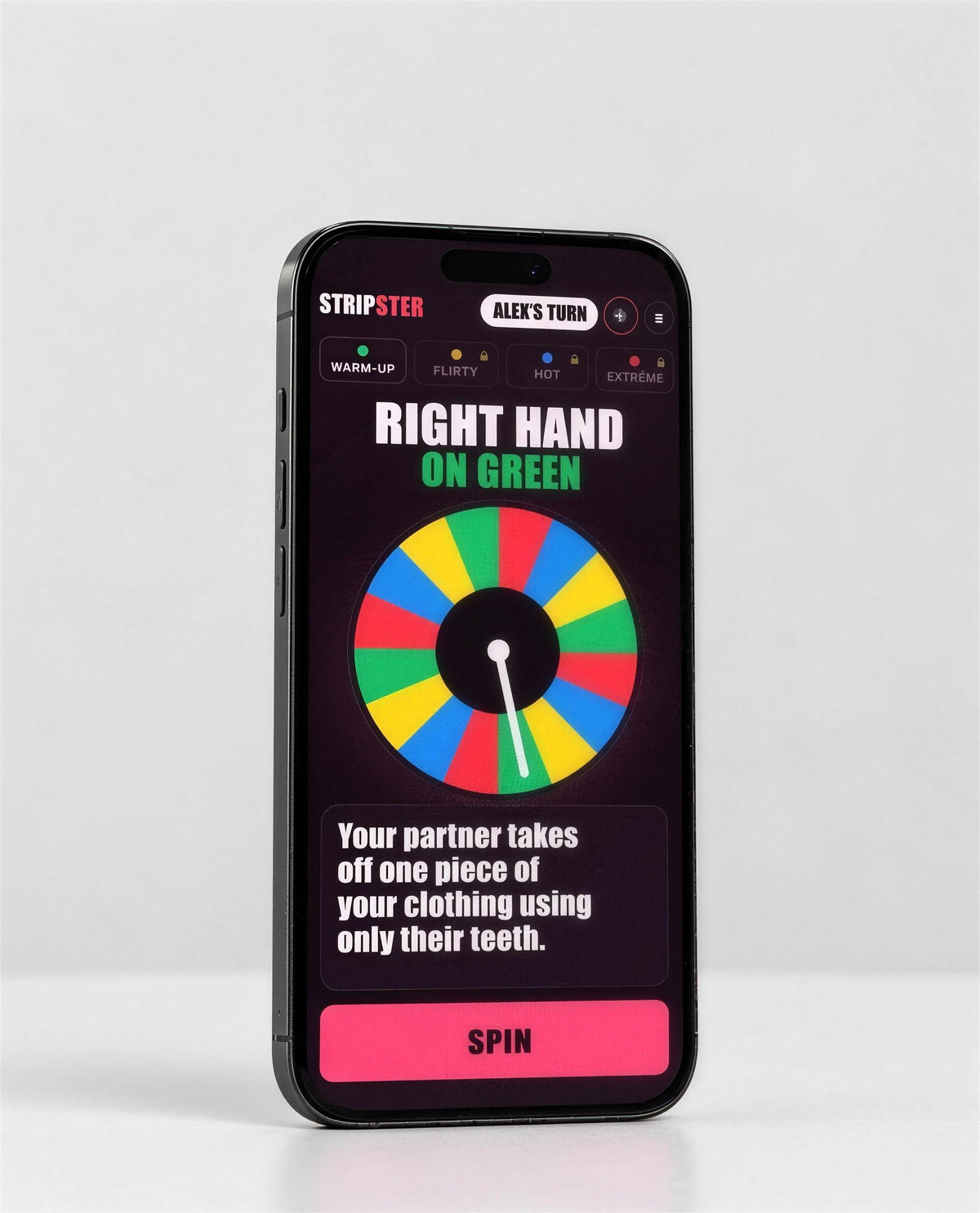 Stripster game app on an iPhone, alternate