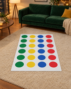 Stripster vinyl mat on a rug in a cozy living room