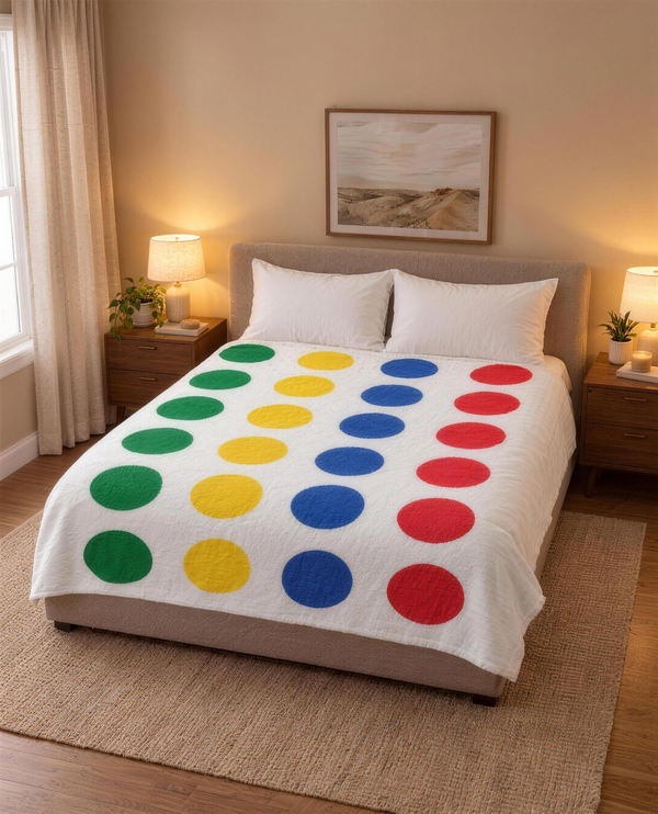 Stripster blanket on a bed